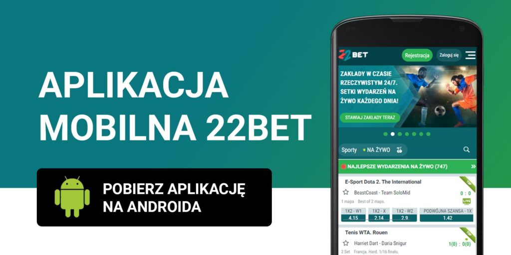 Aplikacja mobilna 22Bet android