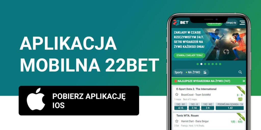 Aplikacja mobilna 22Bet ios