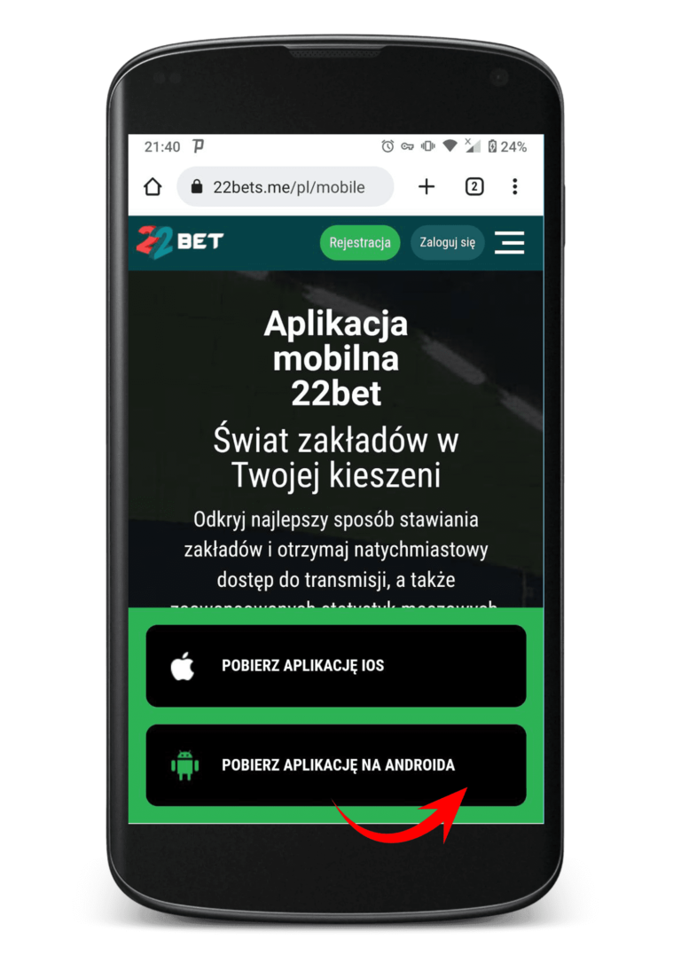 Instalacja 22Bet na Androida – Krok 1