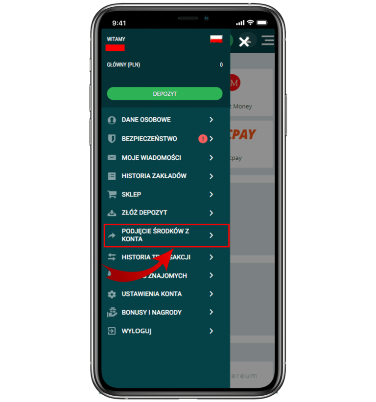 Jak wypłacać pieniądze w 22Bet - krok 3